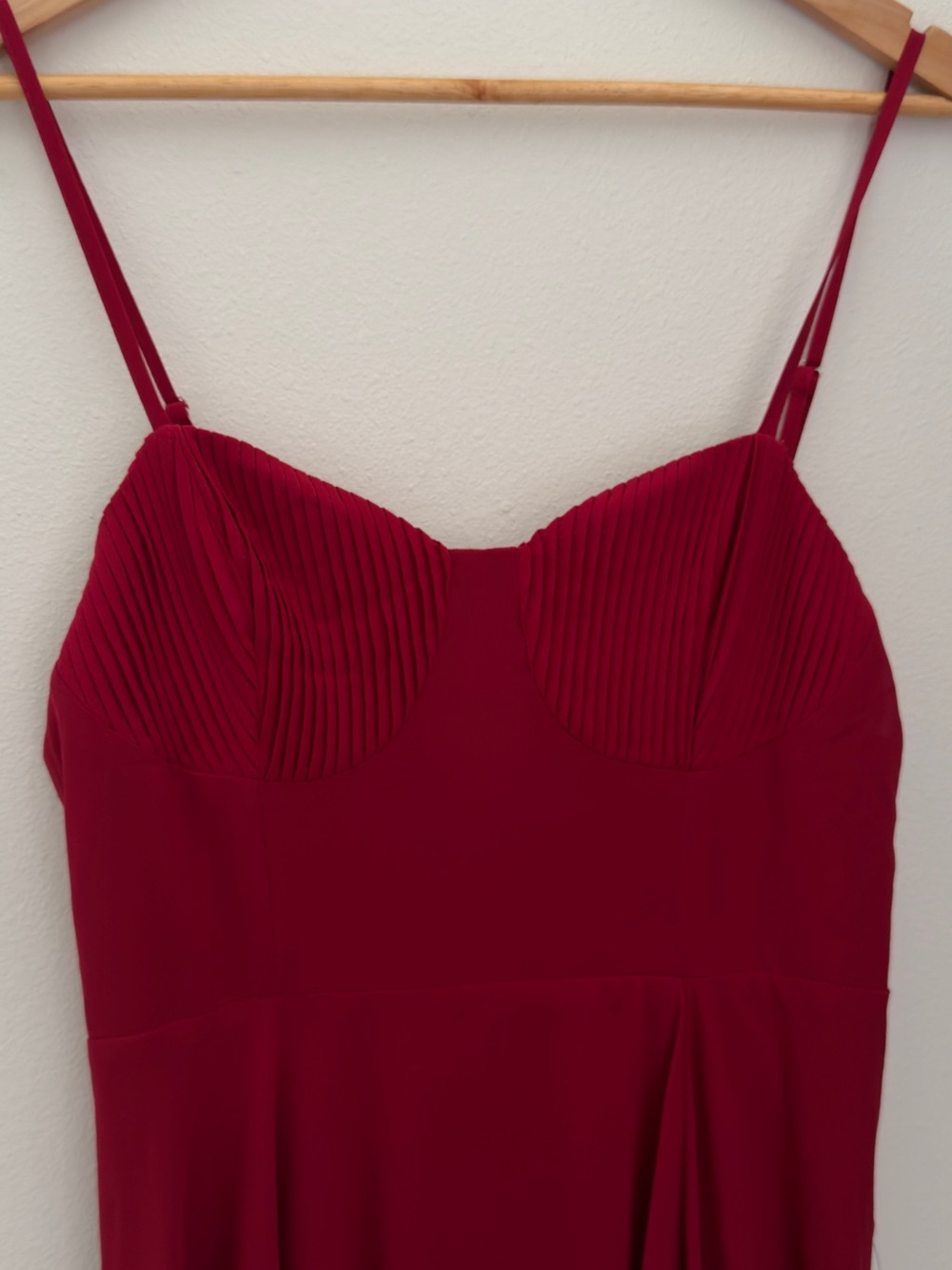 Lulus Cause for Commotion Red Pleated Bustier Maxi Dress Size M Wedding Guest - Picture 5 of 11
